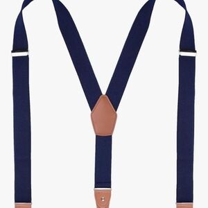 Men's Navy and Brown Suspenders